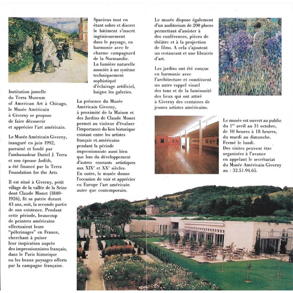 Claude Monet Musee Americain Giverny France Travel Brochure Guide Map - Picture 3 of 4